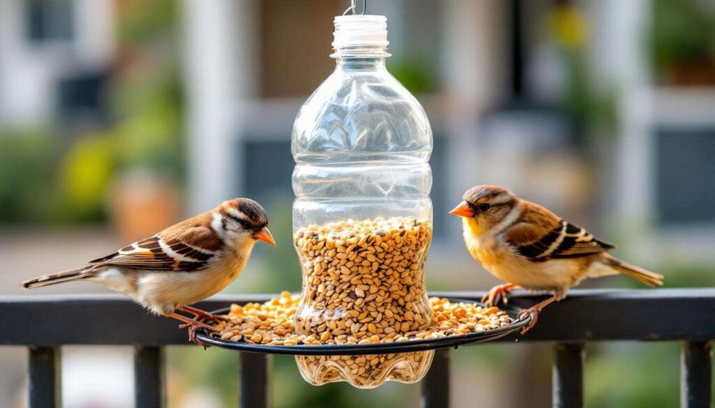 Butelka PET jako karmnik: prosty sposób na dokarmianie ptaków na balkonie