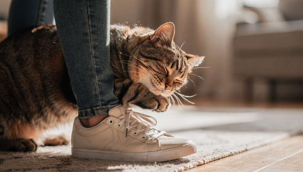Kiedy kot ociera się o nogi: co naprawdę chce ci przekazać według nauki