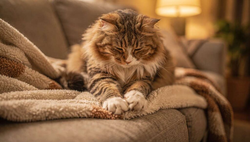 Kot ugniata łapkami koc: naukowcy z Lincoln tłumaczą, co naprawdę oznacza ten odruch