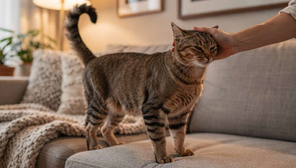 Kiedy kot podnosi ogon podczas głaskania: sygnał, który wielu właścicieli źle odczytuje