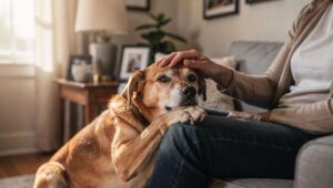 Pies kładzie łapę na kolanie — behawiorystka wyjaśnia 5 najczęstszych przyczyn