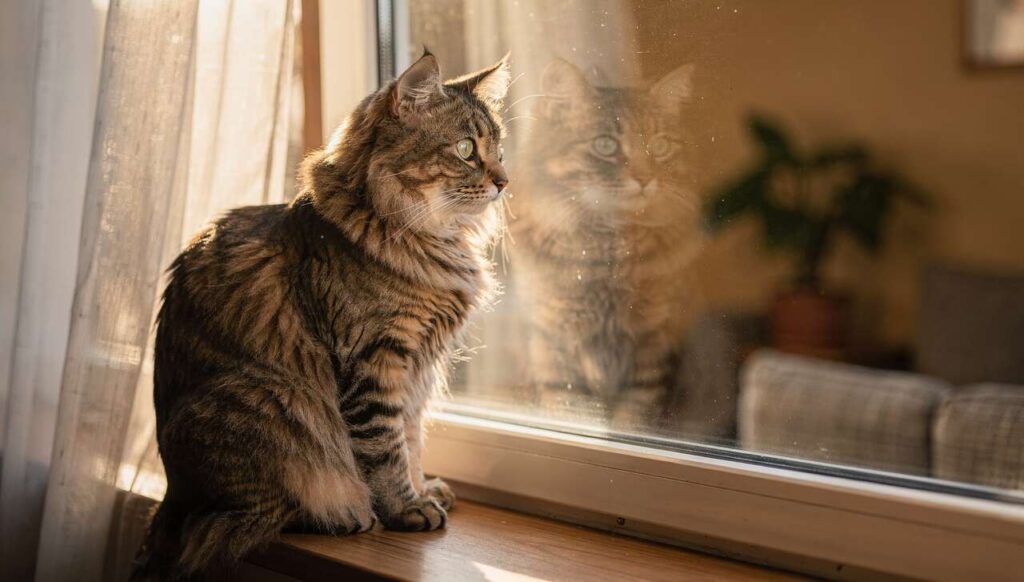 7 zachowań kota, które świadczą o tęsknocie za właścicielem