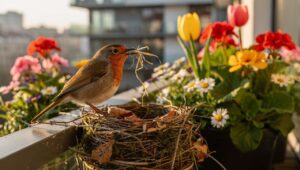 Rudzik zakłada gniazdo na twoim balkonie: ornitolog radzi, czego absolutnie nie robić