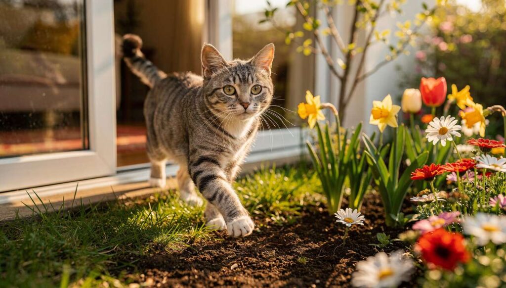 Kot domowy a pierwsze wyjście na dwór wiosną: 5 zasad bezpieczeństwa od weterynarzy
