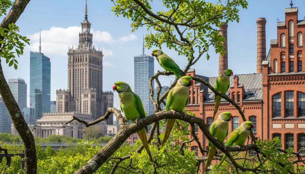 Ornitolodzy z OTOP odkryli nowe kolonie zielonych papug w Warszawie i Łodzi
