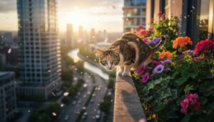 Kot domowy a balkon wiosną: syndrom wieżowca zabija 200 kotów rocznie w Polsce